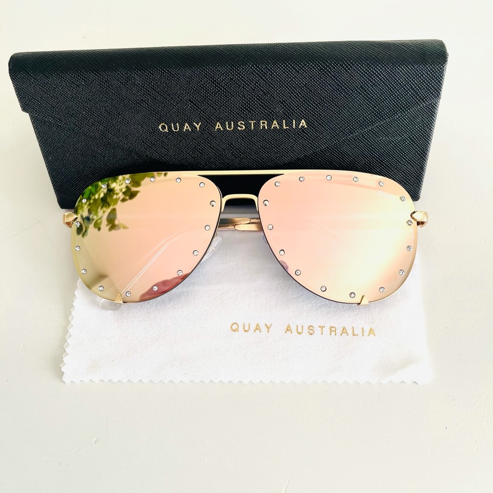 Quay High Key Rhinestone Sunglasses